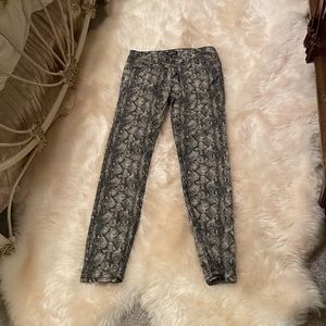 Allen B. Vintage Snake Print Skinny Jeans